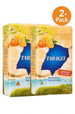 2 Pack YERBA MATE , 1.1LB/500 gr .Naranja de Oriente, Maracuya, Citricos Litoral
