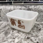 Vintage Pyrex Refrigerator Dish 501-B Early American Cat Corn and Coffee *No Lid