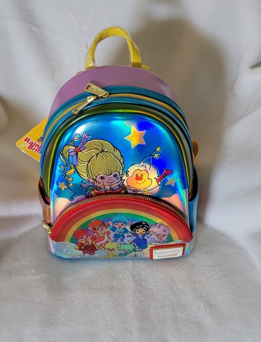 A Lilaccolored School Backpack On A White Background Copy Space On The Right Sto