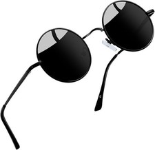 Hippie round Sunglasses for Women Men Small Circle Sun Glasses Polarized UV400 P