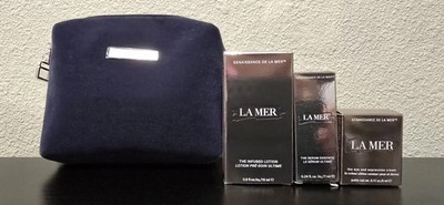 La Mer Genaissance de La Mer 3 Piece Mini Gift Set with Navy Felt Miracles Bag