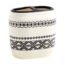 Better Homes  Gardens Boho Chic Ceramic Bathroom Toothbrush Holder, White
