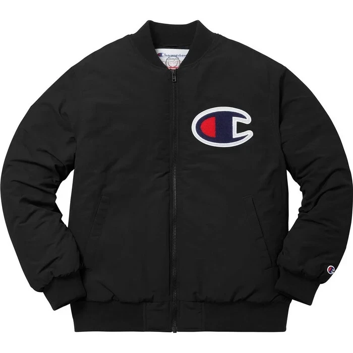 Veste bloquée couleur Supreme x Champion noire grande saison 17FW