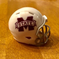 Mississippi State Bulldogs white custom pocket pro helmet MSU