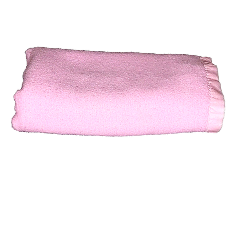 Vintage Decke rosa mit Satinrand 74 x 70 Zoll Polyester Twin/Full Size - Bild 6 von 8