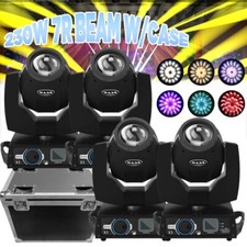 4X 230W 7R Beam Moving Head Light DMX 24Prism Sharpy Stage Light w/Flight Case