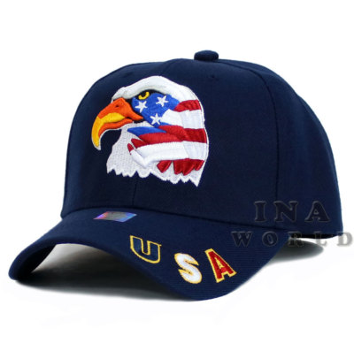 Mens Hat USA American Flag Eagle with Stars and Stripes embroidered Baseball cap