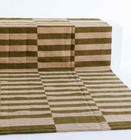 Rug Green Beige Handmade Wool Rug Modern Striped Geometric Living Room Art Rug