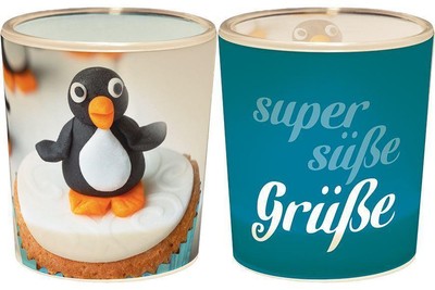 Windlicht Ein Licht für Dich :-) ''Super süße Grüße'' Kerze Geburtstag Teelicht