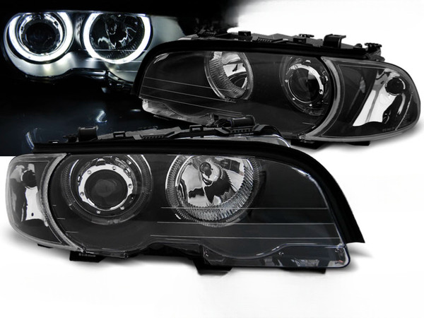 Scheinwerfer Paar Bmw 3Er E46 Coupe Cabrio Ab 1999 Bis 03/2003 Angel Eyes Led-image