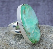 Amazing Lemon Chrysoprase Gemstone Handmade Jewelry 925 Sterling Silver Ring