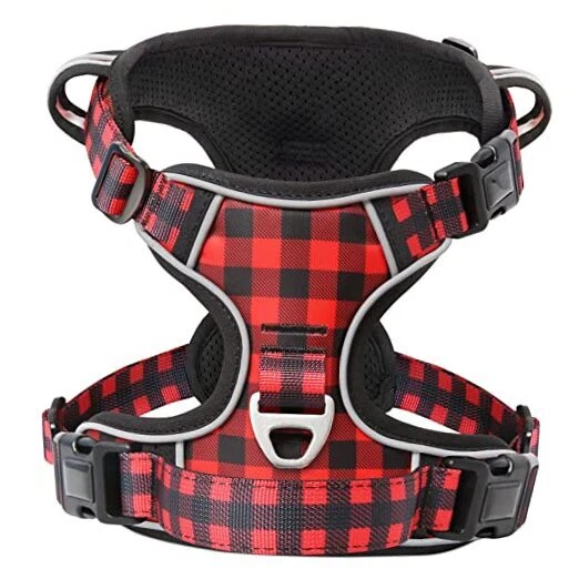Dog Harness, No-Pull Pet Harness with X-Small (Pack of 1) Normal-Checkered Red
