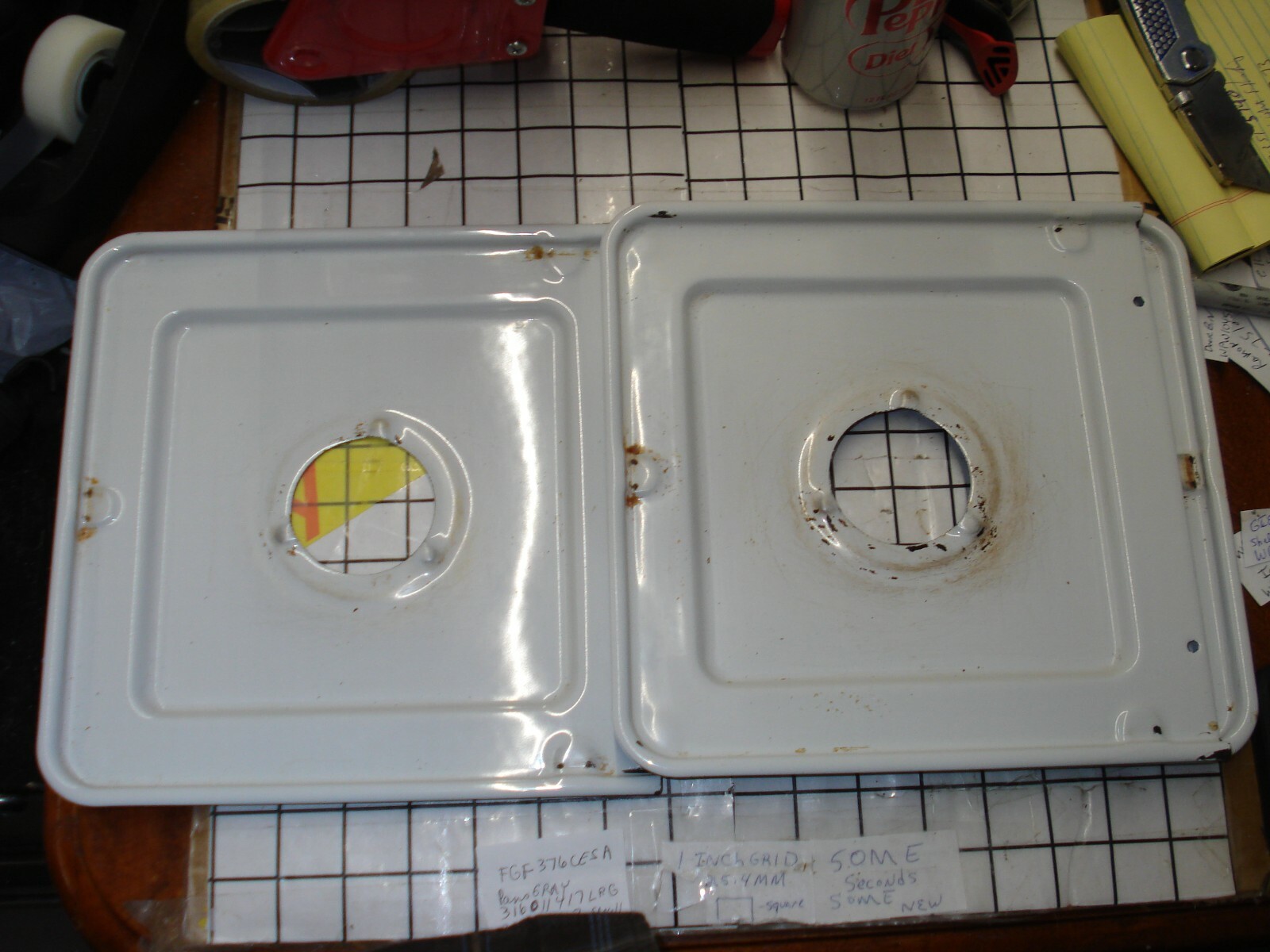 316011417, 316011413 Frigidaire range drip pans gray Gas stove Set of 4