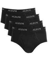 ALFANI Black 4 Pack 100% Cotton Fly Pouch Briefs Underwear Large (Out of Box)