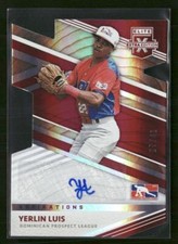 2020 Elite Extra Edition #191 Yerlin Luis DPL Aspirations Die Cut #/41 Auto
