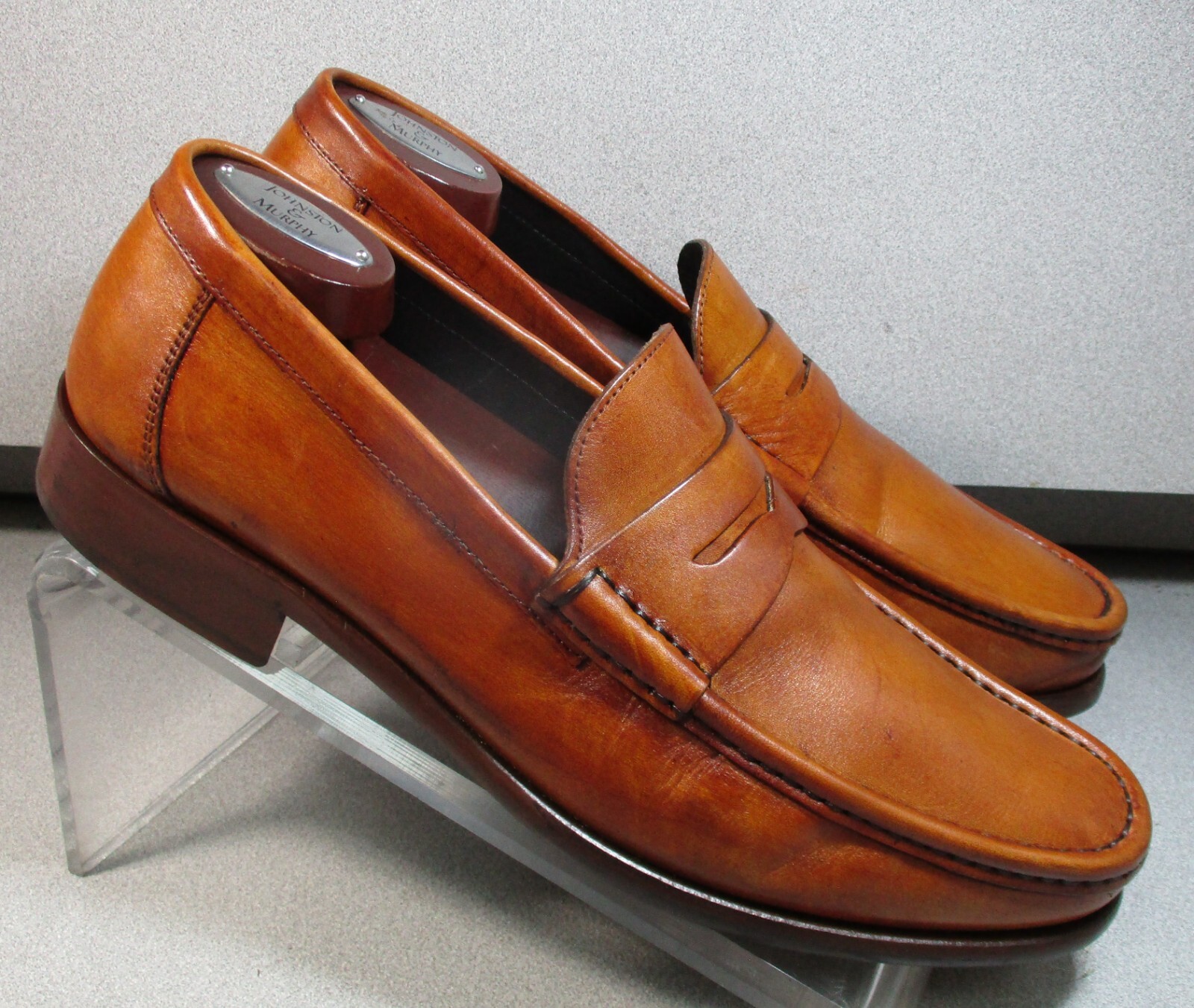 245922 PFi60 NEILSON MENS SHOE 10 M TAN LEATHER MADE IN ITALY JOHNSTON