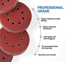 50PCS 240 Grit 5" Hook Loop Sanding Discs 8-Hole Orbital Sander Sandpaper Paper 0.30 per gallon