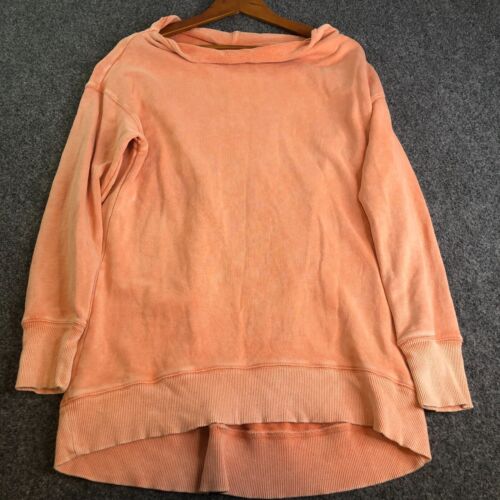 Pilcro Letterpress Anthropologie Sweatshirt Womens M Coral Boat Neck Oversize
