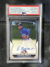 ENMANUEL BONILLA 2023 Bowman Chrome Auto PSA 10/10 DNA 1st