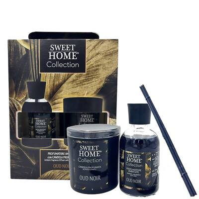 Sweet Home Raumduft 100 ml mit Duftkerze Oud Noir