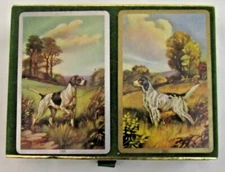 Vtg CONGRESS 606 Pinochle US Playing Cards Set, English Pointer,Springer Spaniel