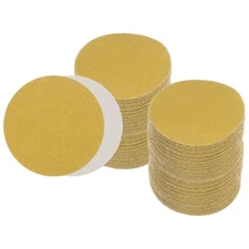 25PCS 3In Gold Sanding Disc Hook and Loop No Hole 60Grit Orbital Sander for Wood