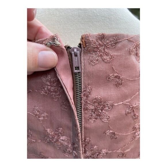 50s 60s Midi Dress Embroidery Mesh Cocktail Wiggle Pinup Rockabilly Sz M/L image 9