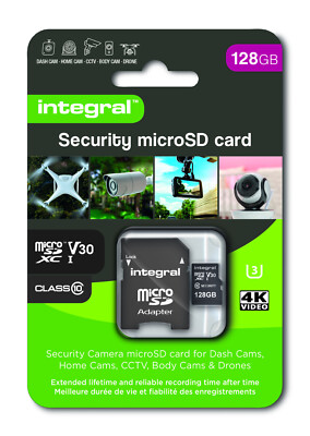 Integral 128GB Micro SDHC Card Memory Card With SD Adapter Dash