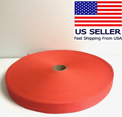 1.5'' inch Polypropylene Webbing Nylon Strap (Orange) 50 Yard Roll  