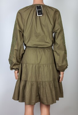NWT Ralph Lauren Black Label Women's Embroidered Cotton Green Dress size 16  | eBay