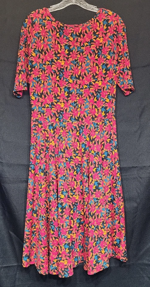 Vestido para mujer LuLaRoe Nicole multicolor estampado floral talla L usado en excelente estado Foto 2 de 3