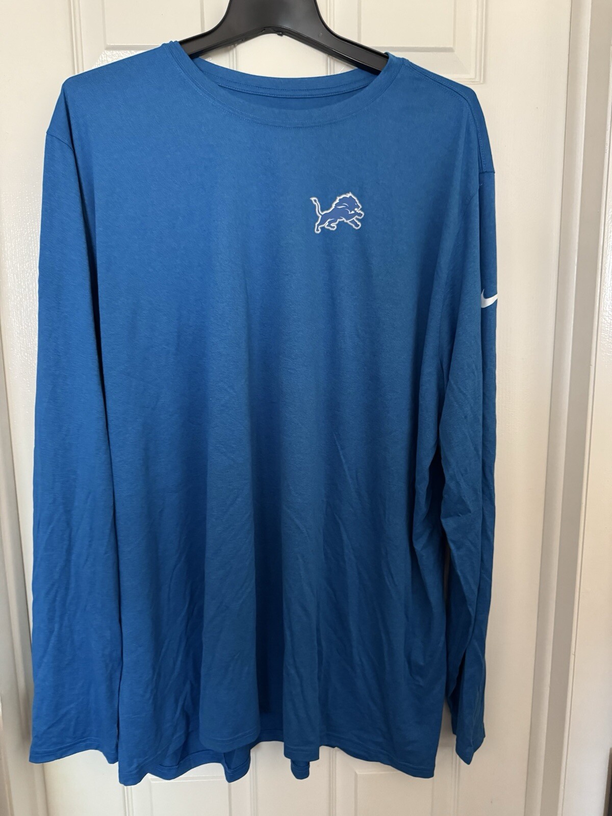 Nike Men 4XL-TALL Detroit Lions NFL Sideline Team Issued Dri-FIT Long-Sleeve Top