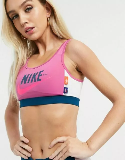 NIKE SWOOSH ICON CLASH WOMENS DRI-FIT PADDED TRAINING BRA PINK SZ XS#CJ0706-NWT