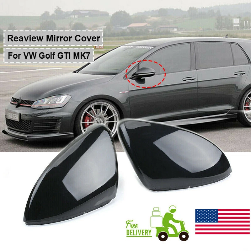 Paire avant Miroir Wing Case Cover Cap Noir pour VW Volkswagen Golf MK7  Golf Variant E