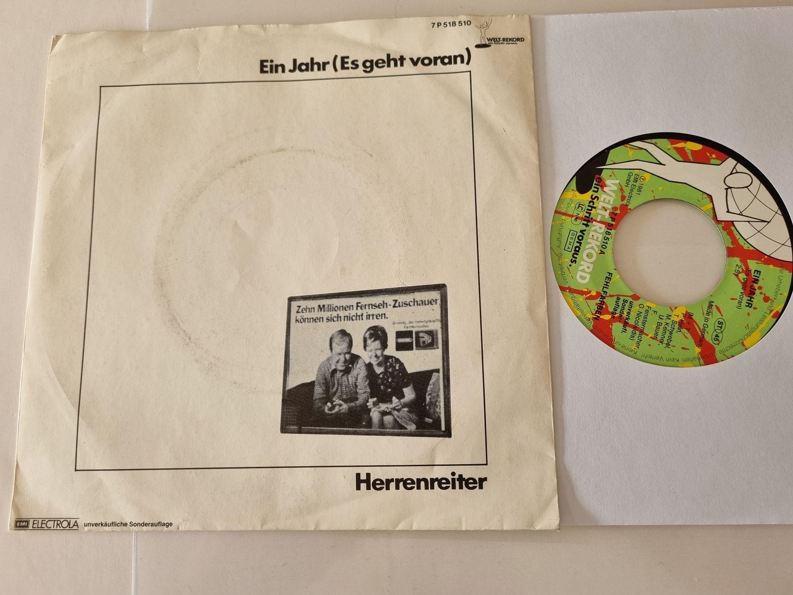 7"" Single Fehlfarben - Ein Jahr (Es geht voran) Vinyl Germany PROMO