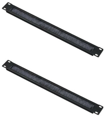 2 Packs of 1U Brush Panel Cable Management 19'' Universal Panel High Density