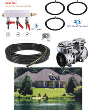 NEW Fish / Lake Pond Aeration System w/ 3 RING Diffusers 150' TUBE  3 way Valve