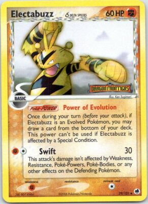 Pokemon Electabuzz 29/101 RARE STAMPED HOLO EX Dragon Frontiers