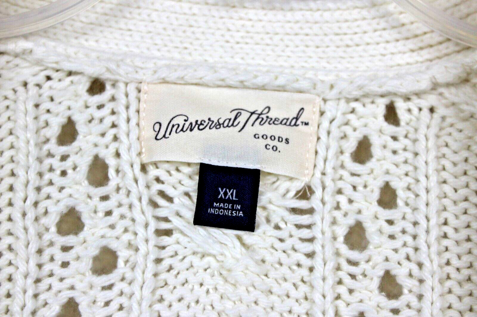 Universal Thread Cable Knit Open Weave Sweater Iv… - image 2