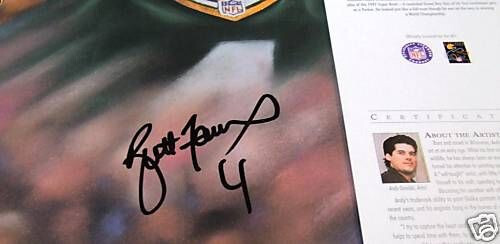 BRETT FAVRE 4 AUTOGRAPHED SIGNED GREEN BAY PACKERS SUPER BOWL 31 SB XXXI HEART O - Picture 6 of 7