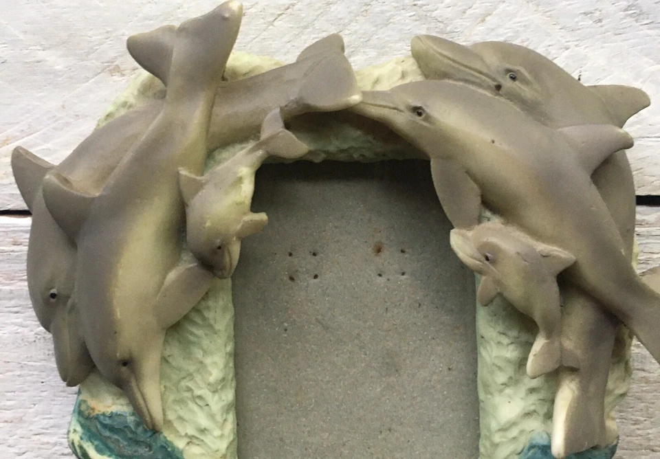 Marco de fotos acrílico vintage de delfines delfines del océano mágico mesa o colgar Foto 3 de 4