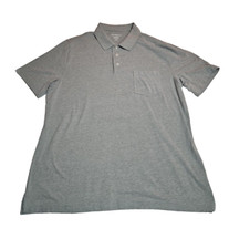 Saddlebred Shirt Large Grey Comfort Flex Short Sleeve Polo Casual Mens