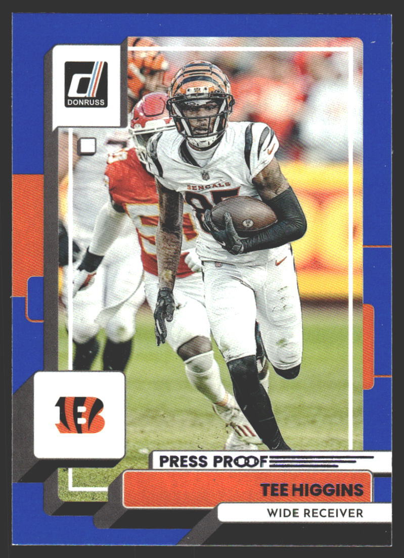 Tee Higgins #197 2022 Donruss Blue Press Proof Cincinnati Bengals