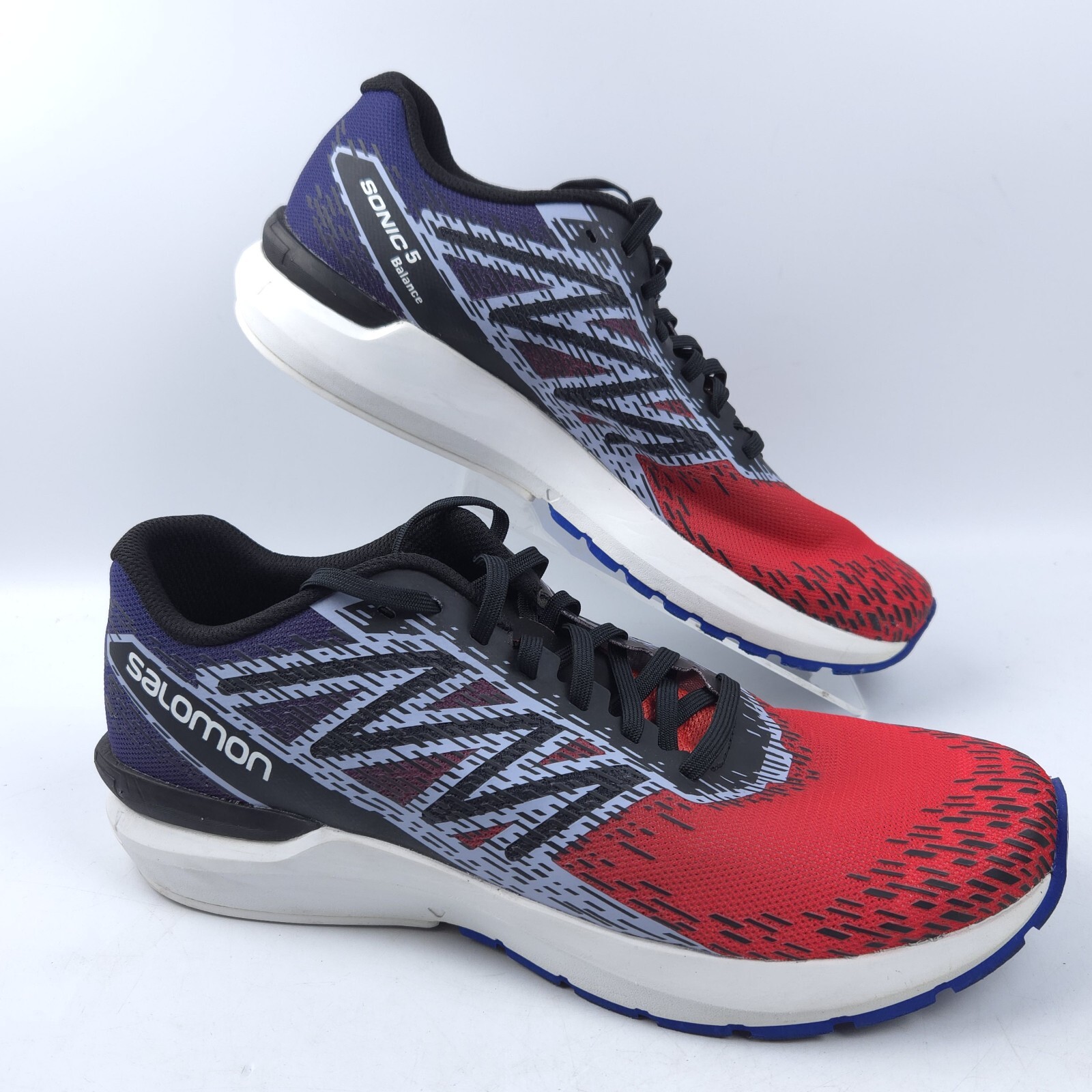 Scarpa Salomon Sonic 5 Balance Trail Running Uomo Taglia 11 Rosso Papavero Blu Clematide