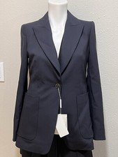 Size 4 Max Mara Acaici Single Breasted Virgin Wool Blazer in Ultramarine 1590