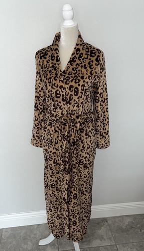 UGG Marlow Oak Plush Fleece Leopard Cheetah Animal Print Robe Womens XS New - Picture 2 of 17