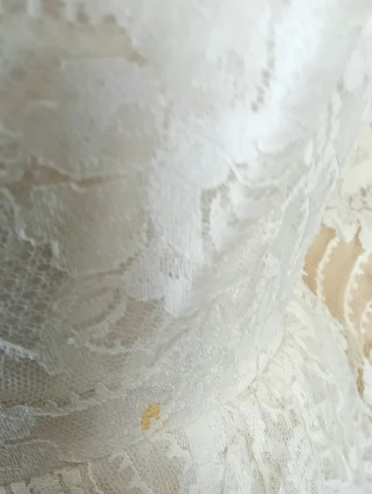 VINTAGE ANTIQUE MID-CENTURY BEAUTIFUL 50S WHITE WEDDING DRESS 8 10 - Image 3 of 4
