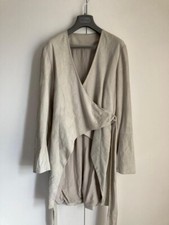 Brunello Cucinelli Wrap Tailcoat/ Dress Kid Suede Silk Lined In Pale Grey It 46
