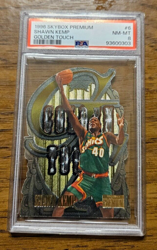 1996 Shawn Kemp Skybox Premium Golden Touch #6 PSA 8 NEAR MINT - MINT