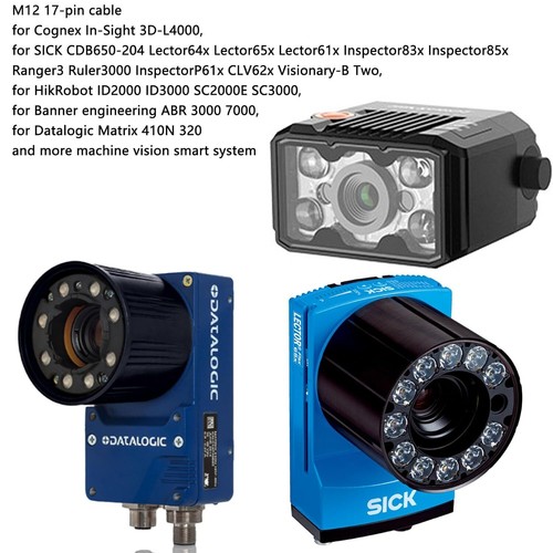 Câble volant M12 17 broches code A pour bannière Cognex SICK IO HikRobot vision industrielle - Photo 4 sur 4